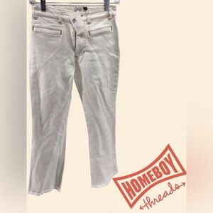 Bebe Womens Cream Straight Jeans